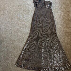 Sequin gold metallic long dress-size 4